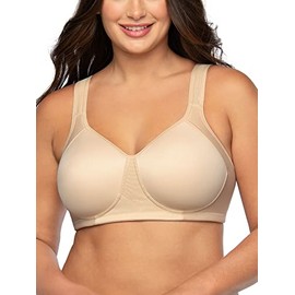 Vanity Fair Womens Medium Impact Sports For Breathable, Moisture Wicking, Padded Cups Up To Ddd Bra, Wireless - Neutral, 36DD US