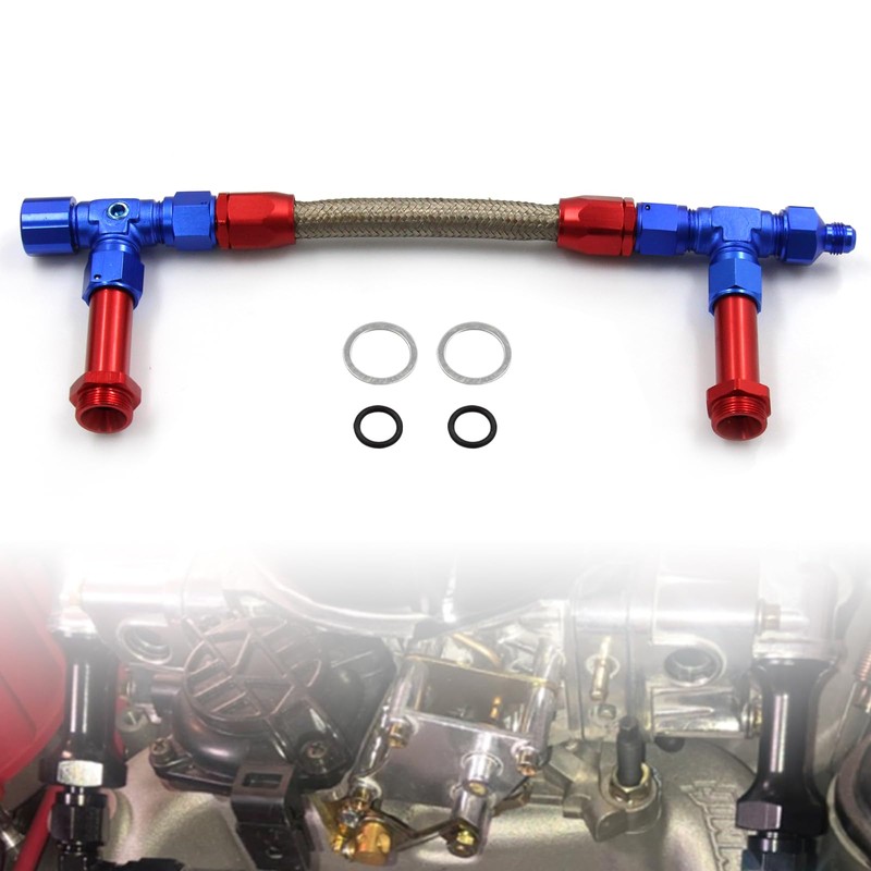 LVOUP 4150 Carburetor Fuel Line Kit 8AN Dual Feed to