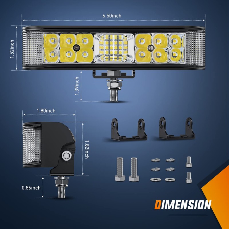 Nilight Side Shooter LED Light Bar / Pods 2PCS 6.5