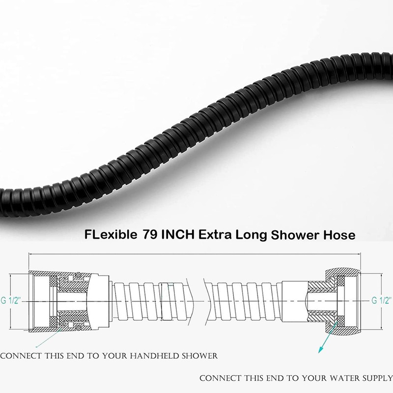 Extra Long Shower Hose - Stainless Steel Attachment for Handheld