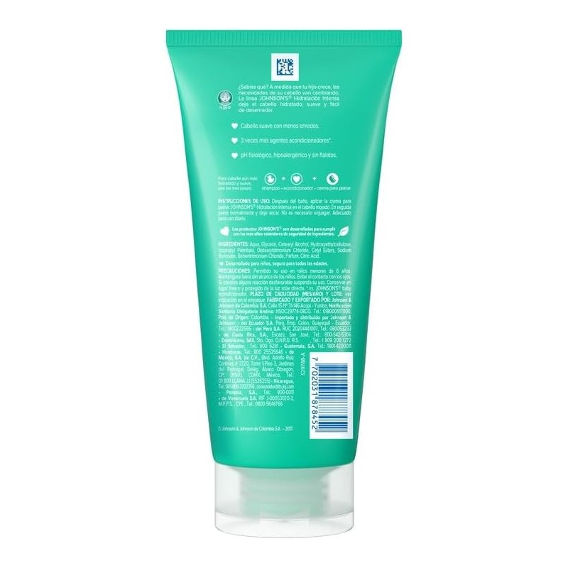 JOHNSONS Crema para Peinar Hidratación Intensa Infantil 200 ml