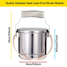 MEEDEN Portable Paint Brush Washer: Airtight Stainless Steel Artist Brush Cleaner with Extra Large Capacity - Paint Brush Holder for Oil & Acrylic Painting