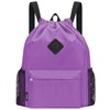 WANDF Drawstring Backpack Sports Bag with Shoe Compartment Water Resistant