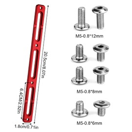 Bike Bottle Cage Adapter, Bicycle Bottle B-RAD Mounting Base Aluminum Alloy Adjustable Alt Position Cage Mounts Water Bottle Cage Mount Brackets for MTB Road Mountain Bike (3 Slot, Red)