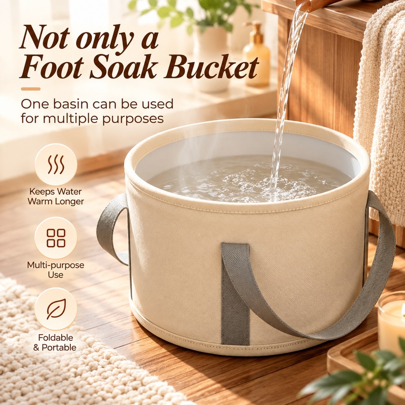 Foldable Foot Soak Basin for Home & Travel – Portable