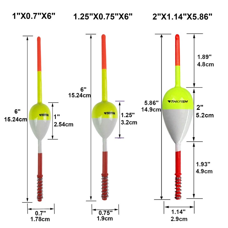 THKFISH Fishing Floats and Bobbers Balsa Wood Floats Spring Bobbers