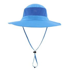 Connectyle Outdoor Unisex UPF 50+ Mesh Safari Hat, Wide Brim, Sun Protection, Farming Work Hat, UV Protection Hat, blue
