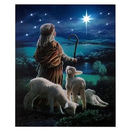 Oak Street Wholesale Hanging Holiday Wall Art, Decorative Christmas Print 14 x 17 Inch Canvas, Little Shepard Boy