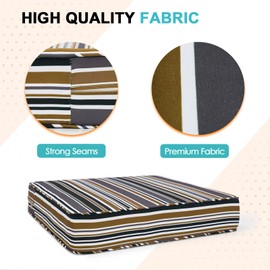 EAGLE PEAK Outdoor Deep Seat Patio Seat Cushion Set, 25 x 25 x 5 inch, 2-Piece Back Chair Cushion, Set of 1, Brown Stripe