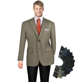 Men’s Modern-Fit Houndstooth Blazer – Stylish Wool-Feel Sport Coat for All Seasons – Includes Free Designer Socks - Olive L
