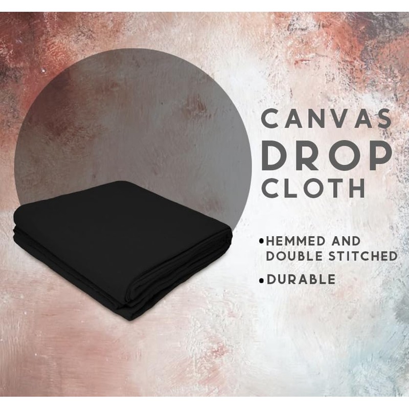 ZUPERIA Black Drop Cloth (9 x 12 Feet - Pack