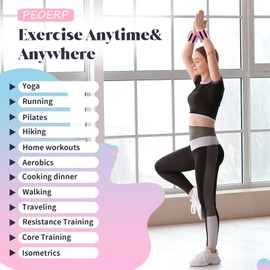 PEOERP Ankle Weights for Women Men, Adjustable Wrist Weighted Bracelet for Home Gym Workout, Walking, Running, Travel, Pilate, Yoga, Exercise,Barre,Strength Training. Set of 2 (1Lb Each) (Pink)