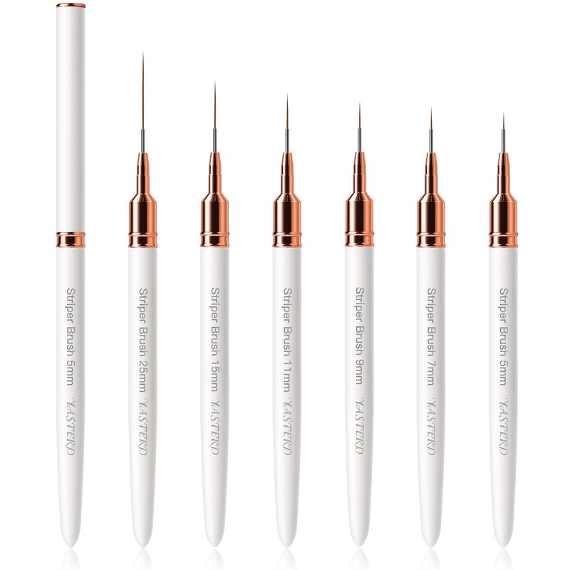 Yasterd 6pcs Striper Brush Set -Long Lines, Thin Details, Elongated