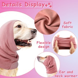 Sadnyy 3 Pcs Dog Ear Muffs Noise Protection Covers Hearing Wrap Earmuff Winter Scarf (Black, Pink, Purple,Medium)