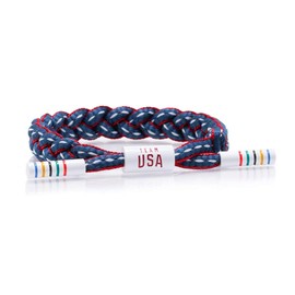 Rastaclat Braided Bracelets for Men and Women - Originals Collection | Adjustable Stackable Bracelets Braided by Hand | Great Gifts for Men, Women, Teens & Couples (Medalist | Red/White/Blue, Small/Medium 4.5-6 Inches)