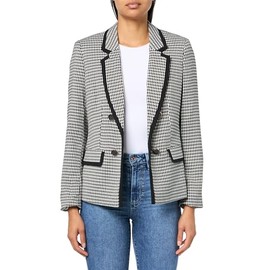 Kasper Women's Petite Faux Double Breasted Jacket, Black/White