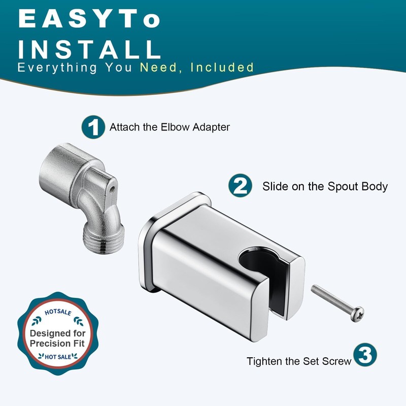 BRIGHT SHOWERS Wall Supply Elbow with Shower Head Bracket for