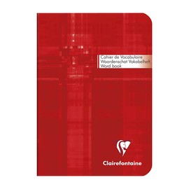 Clairefontaine 3647C Vocabulary Book / Address Book DIN A6 10.5 x 14.8 cm 32 Sheets 90 g Lined with Middle Line Assorted Colours Pack of 1