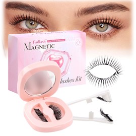 FADLASH Magnetic Eyelashes Natural Look Reusable Magnetic Lashes with Applicator No Glue Needed Cat Eye Lashes Natural Lashes with Clear Band Easy to Wear and Remove