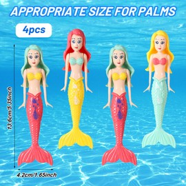 Pool Diving Toy Set, 4 Pcs Mermaids Underwater Swimming Pool Toys for Kids, Swimming Pool Training Toys Diving Games Training Children's Gifts