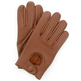 SWIFT WEAR Mens Leather Mesh Driving Gloves, Genuine Soft Lambskin, Black (Tan, S)