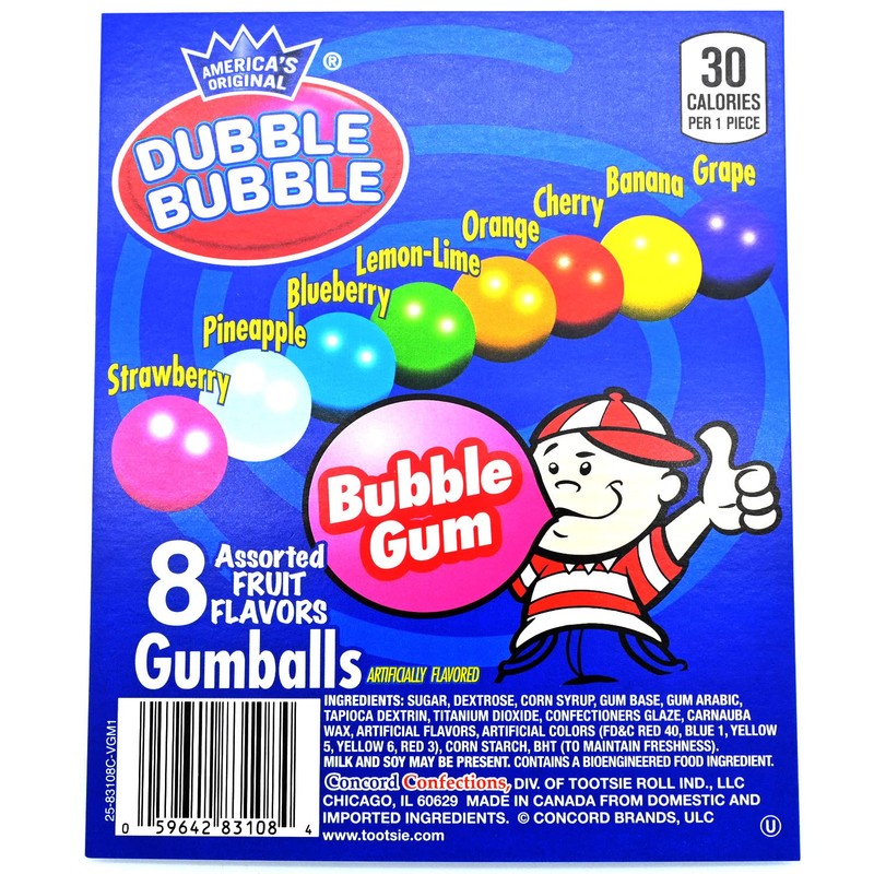 Candy Retailer 1 Inch Gumballs (8 Flavor Assorted, 1 Lb)