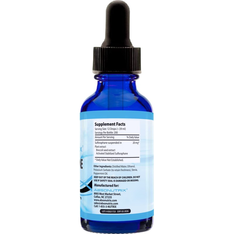 Absonutrix Activated and Stabilized Sulforaphane, 20 mg, 200 Servings, Helps