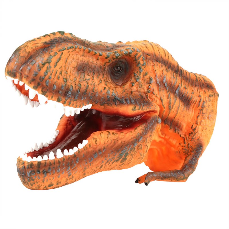 Soft Dinosaur Head Hand Puppet Kids Child Stories Role Play