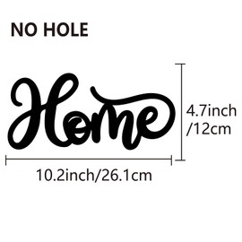 CREATCABIN Home Wood Sign Cutout Wooden Letter Sign DIY Black Words Wall Decor Art Laser Cut Hanging Unfinished Rustic Decorative for Wreath Home Door Living Room Farmhouse Decoration 10.2 x 4.7 Inch