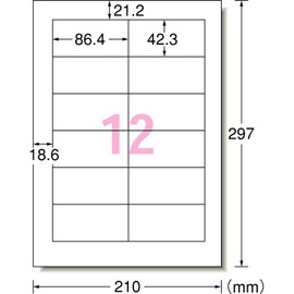 A-One 31090 Outdoor Labels, High Grade Type, Can Be Applied to Oil Surfaces, Glossy Film, 12 Sides, 5 Sheets