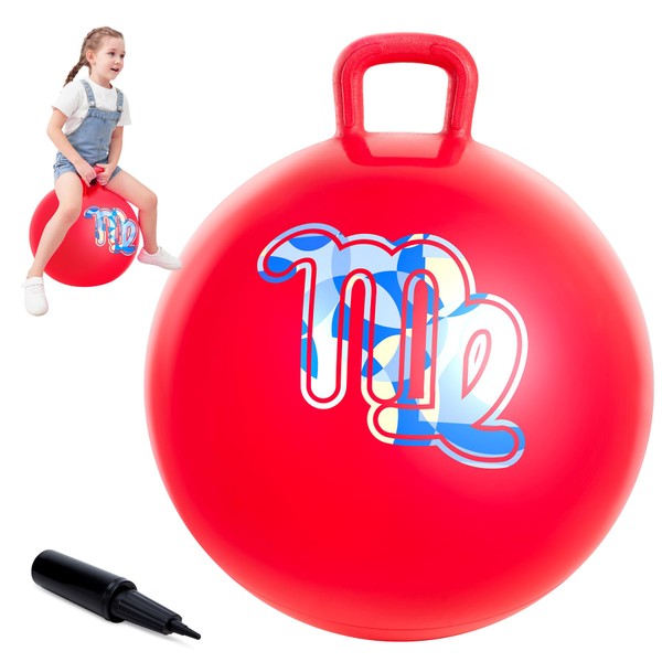 ZOOJOY 18 Inch Red Hopper Balls for Kids 3-6, Sit