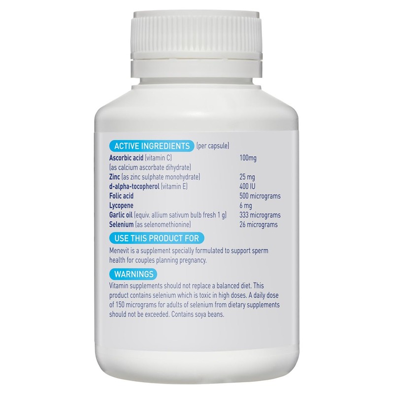 Menevit Pre-Conception Sperm Health Multivitamin with Vitamin C, Zinc, Lycopene