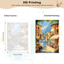 EOBROMD Paint by Numbers Adult Kit with Frame Landscape, DIY Garden Paint Kits Crafts for Beginner, peinture a numero adulte Paint by Numbers for Home Decor Gift 30x40cm