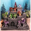 Medieval Mini Dragons Guarding King's Landing Castle Fortress Display Statue Set