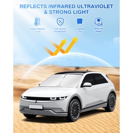 Canvcle Windshield Sun Shade for Hyundai Ioniq 5 2022-2025 2026 Ioniq 5 Accessories Sunshade Side Rear Window Shade Cover Sun Visor Shield Privacy Protection Keep Vehicle Cool Black 6PCS