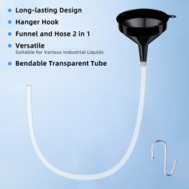 Forccord Transmission Oil Funnel Flexible Fuel Funnel with 4 Foot Clear Tubing for Engine Gas Gasoline Diesel Fluid Liquid