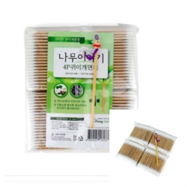 4-Pack Ear Picks and Premium Pure Cotton Swabs Beauty Swabs 4ea