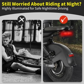 Electric Bicycle Rear Light, 36-60V Tail Brake Light, Ebike Rear Tail Safety Light, Warning Rear Lamp for Electric Bike