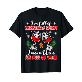 Funny Wine Christmas Outfit Christmas Xmas Christmas T-Shirt, black