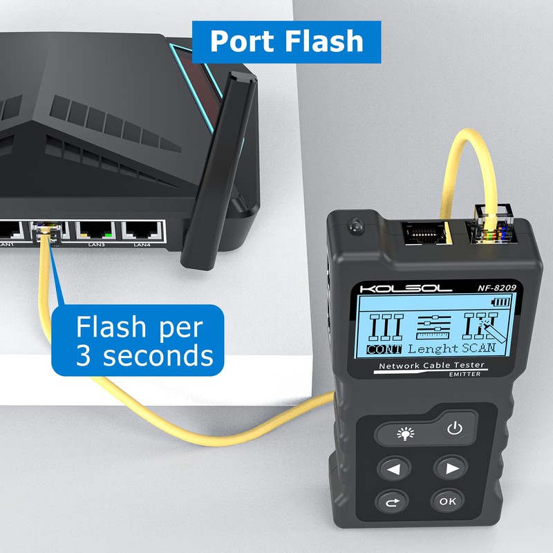 Network Cable Tester, Poe Cable Tester for CAT5e/CAT6/CAT6a, Ethernet Network