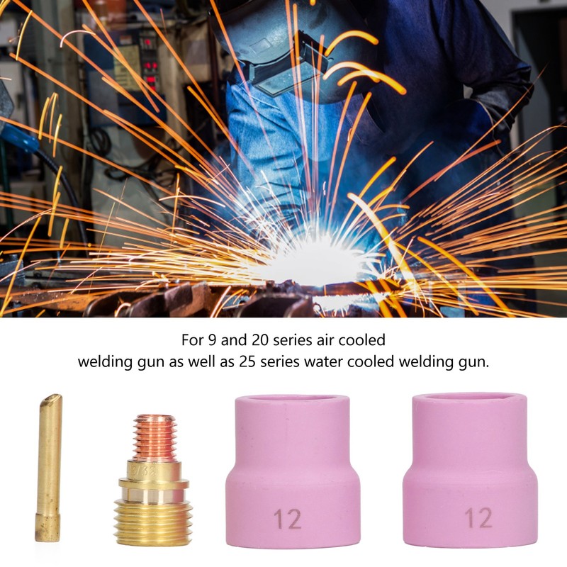 4Pcs TIG Welding Accessory Set Ceramic Nozzle 2.4mm Gas Lens