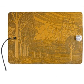 Modern Artisans Hilltop Castle American-Made Embossed Leather Writing Journal, 6 x 9-inch + Refillable Hardbound Insert Book