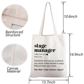 TGBJE Stage Manager Tote Bag Drama Major Gift Actor Theater Lover Shopping Bag Musical Gift Stage Director Gifts (Stage Manager tote)