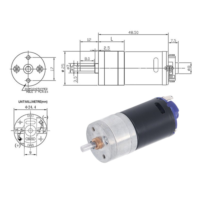DC Gear Motor Electric Micro Speed Reduction Geared Motor with