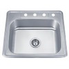 Wells 25-inch 20-gauge Drop-in 3-hole Single Bowl ADA Compliant Stainless