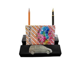h1 ulysse mini van on a BLACK desk office tidy stores business cards pens pencil holder paper weight