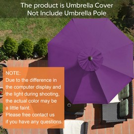 EliteShade USA 9FT Replacement Covers 8 Ribs Market Patio Umbrella Canopy Cover (CANOPY ONLY) (Purple)