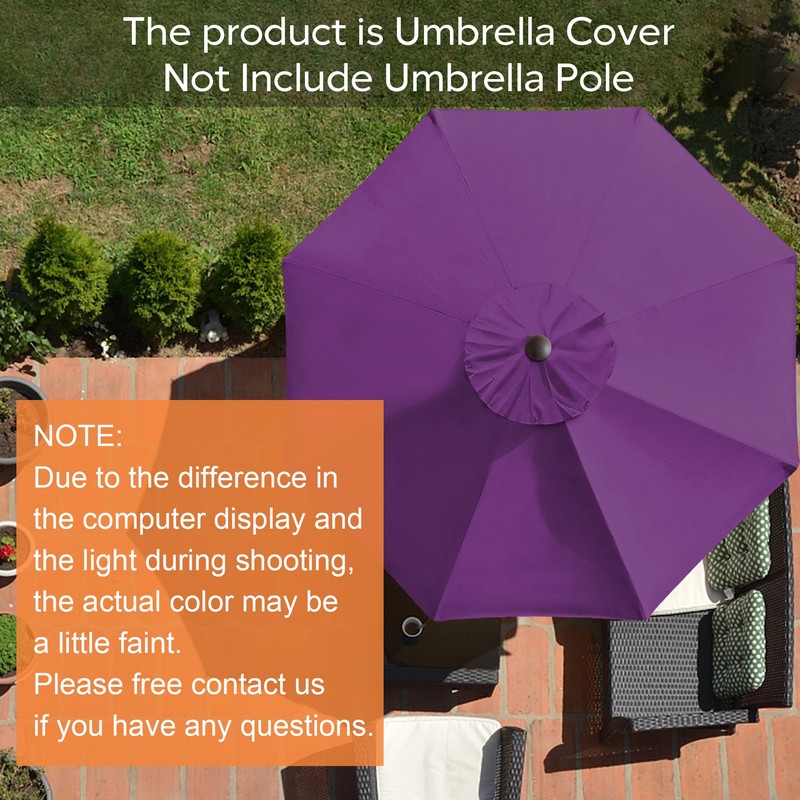 EliteShade USA 9FT Replacement Covers 8 Ribs Market Patio Umbrella