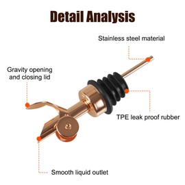 Wine Pourers, 4Pcs Bottle Pourers Auto-Open Cover Liquor Pour Spout for Olive Oil Wine Dispense