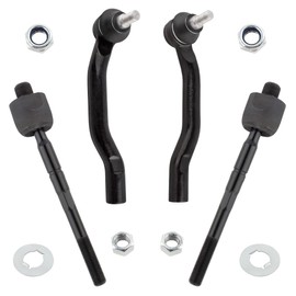 WEDOAUTO 4Pcs Front Inner Outer Tie Rods End Links Left & Right Set Kit Fit For Acura MDX 2001 2002 2003 2004 2005 2006, For Honda Pilot 2003 2004 205 2006 2007 2008 Replace# ES3717 ES3716 EV471